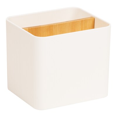 Mind Reader 2-Compartment Plastic Desk Organizer, White (SIMPORG-WHT)