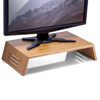Officemate 17.5 x 12.4 Bamboo Laptop Risers, Natural Wood Grain (71008)