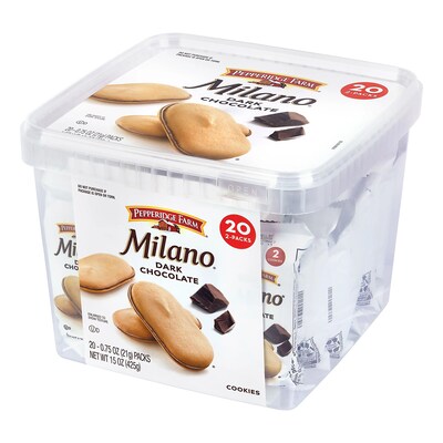 Milano Dark Chocolate Cookies, 0.75 oz., 20/Pack (220-02248)