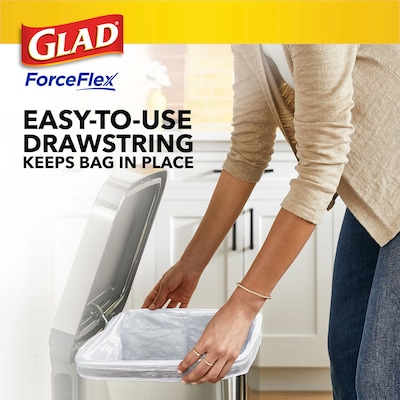 Glad ForceFlex Tall Kitchen Drawstring Trash Bags, 13 Gallon, Gain Lavender with Febreze Freshness, 110 Count (79157)