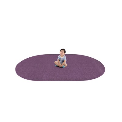 Joy Carpets Endurance Polyester 12' x 7'6" Oval Machine Tufted Rug, Purple (80SS-08)