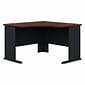 Bush Business Furniture Cubix 48"W Corner Desk, Hansen Cherry/Galaxy (WC90466A)