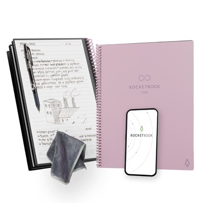 Rocketbook Core Smart Notebook, 8.5 x 11, Pink (CRLTLN-ENAM-PNK-01)