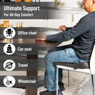 Mind Reader Memory Foam Office Chair Cushion, Black (MEMGEL-GRY)