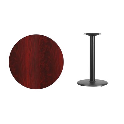 Flash Furniture 30''L Laminate Round Table w/18''W Round Table Height Base, Mahogany (XURD30MATR18)