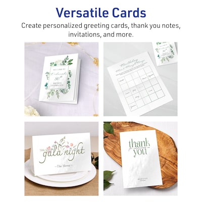 Avery Integrated Cards, 5.5" x 8.5", Glossy White, 25/Pack (95352)