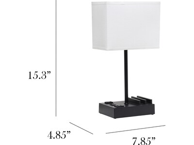 Simple Designs LED Multiuse Table Lamp, Black/White (LT1110-WOB)