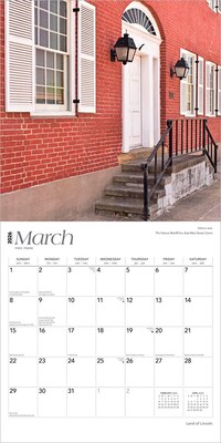 2026 BrownTrout Land of Lincoln Illinois Places 12" x 12" Monthly Wall Calendar (9798330704316)