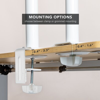 Mount-It! Adjustable Single Monitor Desk Mount, Up to 32" Monitor, White (MI-1706WHT)