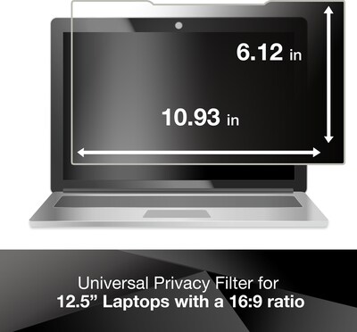 3M™ Black Privacy Filter & Screen Protector for 12.5 Widescreen Monitor with COMPLY Attachment Syst