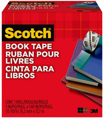 Scotch® Book Transparent Tape,  3 x 15 yds. (845-300)