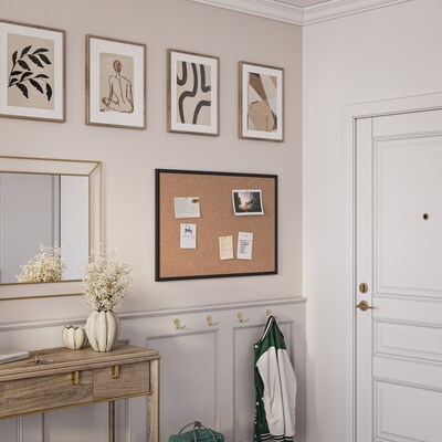 U Brands Cork Bulletin Board, Black Frame, 3 x 2 (2880U00-01)