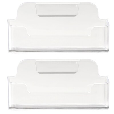 Excello Global Products Business Card Holder, Clear, 2/Pack (BCH- 2PK)