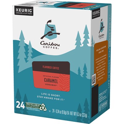 Caribou Coffee Hideaway Caramel Coffee Keurig® K-Cup® Pods, Medium Roast, 24/Box (736685)