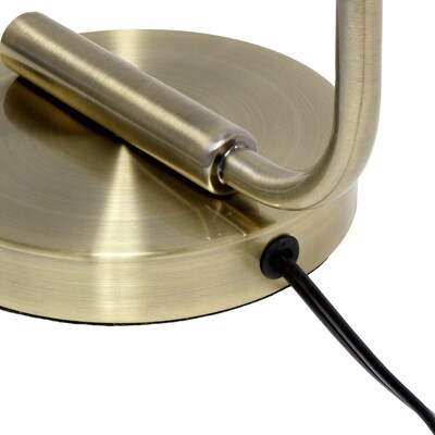 Creekwood Home Vintage Vantage 18.8" Minimalist Industrial Curved Arm Desk Lamp, Antique Brass (CWD-1014-AB)
