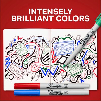 Sharpie Permanent Markers, Extra Fine Point (0.4mm), Black, 12/Box (2237936 )