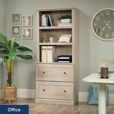 Sauder Select 70"H 3-Shelf Bookcase, Chalked Chestnut (444770)