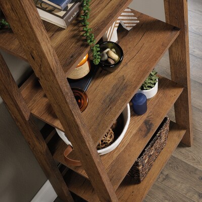 Sauder Trestle 71"H 5-Shelf Bookcase, Vintage Oak (424121)