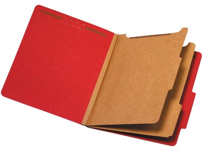 Pendaflex Pressboard Classification Folder, 2-Dividers, 2 1/2 Expansion, Letter Size, Red, 10/Box (24131P)