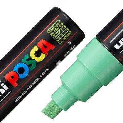 POSCA PC-8K Water Based Paint Marker, Broad Chisel Tip, Light Green, 2/Pack (UBCPC8KLGREEN-2)