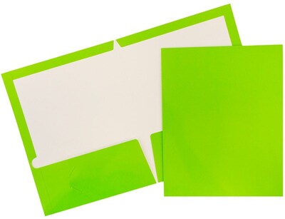 JAM Paper Glossy 2 Pocket Cardstock Presentation Folder, Assorted, 6/Pack (385GFASSRT)