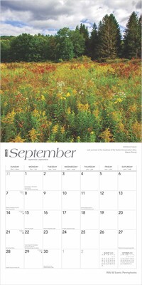 2025 BrownTrout Pennsylvania Wild & Scenic 12" x 12" Monthly Wall Calendar (9781975475529)