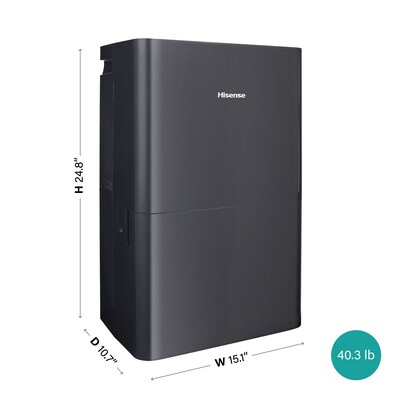 Hisense 50-Pint Dehumidifier, 3-Speed, Covers up to 4500 sq. ft., Black (ADH50KP26)