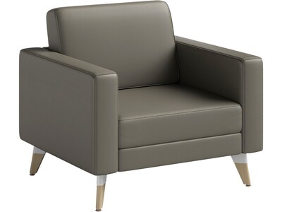 Safco Resi Vinyl Lounge Chair, Gray (1732RESFEET4PKGR)