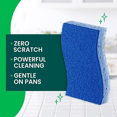 Scotch-Brite Non-Scratch Sponge with Scrubber, Blue, 9 Sponges/Pack (529-5)