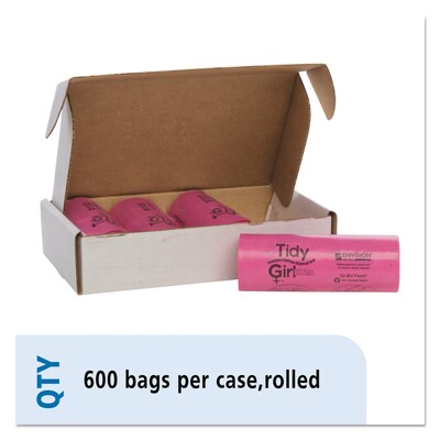 Tidy Girl™ Feminine Hygiene Sanitary Disposal Bags, 4" x 10", Natural, 600/Carton