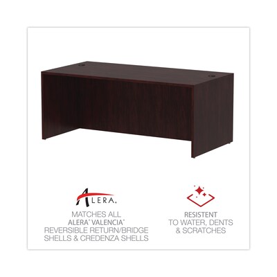 Alera™ Valencia Series Executive Suites in Mahogany, Straight Front Desk Shells, 72"W