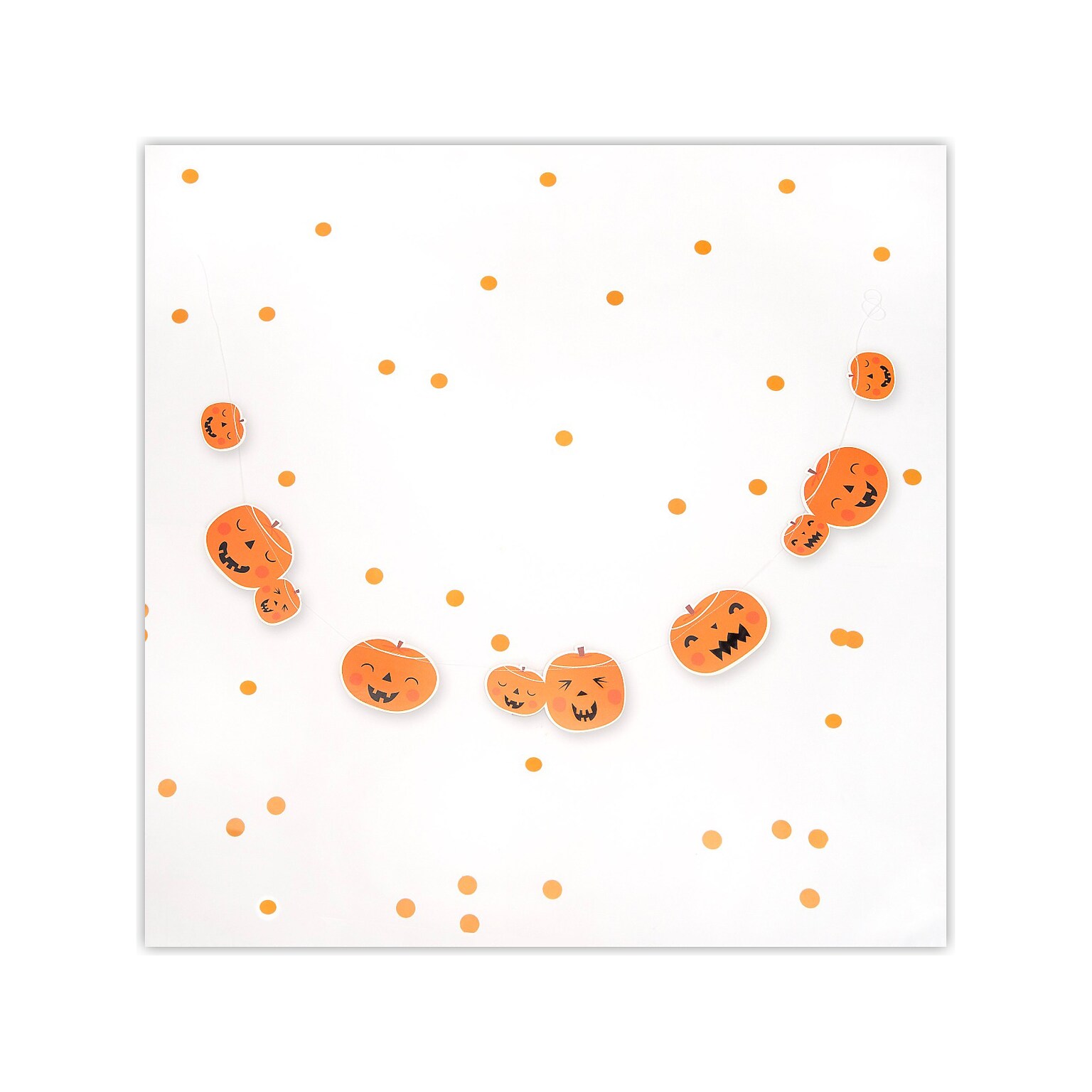 Pukka Party Pumpkin Halloween Stitched Garland, Orange (PTY497)