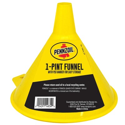 Pennzoil Funnel, 1 Pint, Yellow, 24/Carton (14834)