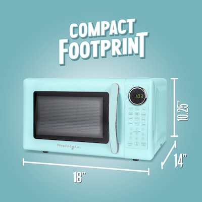 Nostalgia Retro 0.7 cu. ft. Countertop Microwave, Aqua (NRMOPMSW7AQ6A)