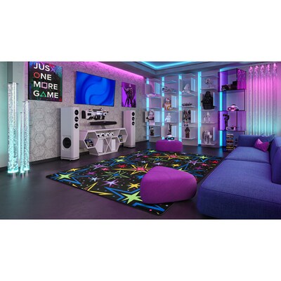 Joy Carpets Kapow Nylon 12' x 6' Machine Tufted Rug, Fluorescent (449R)