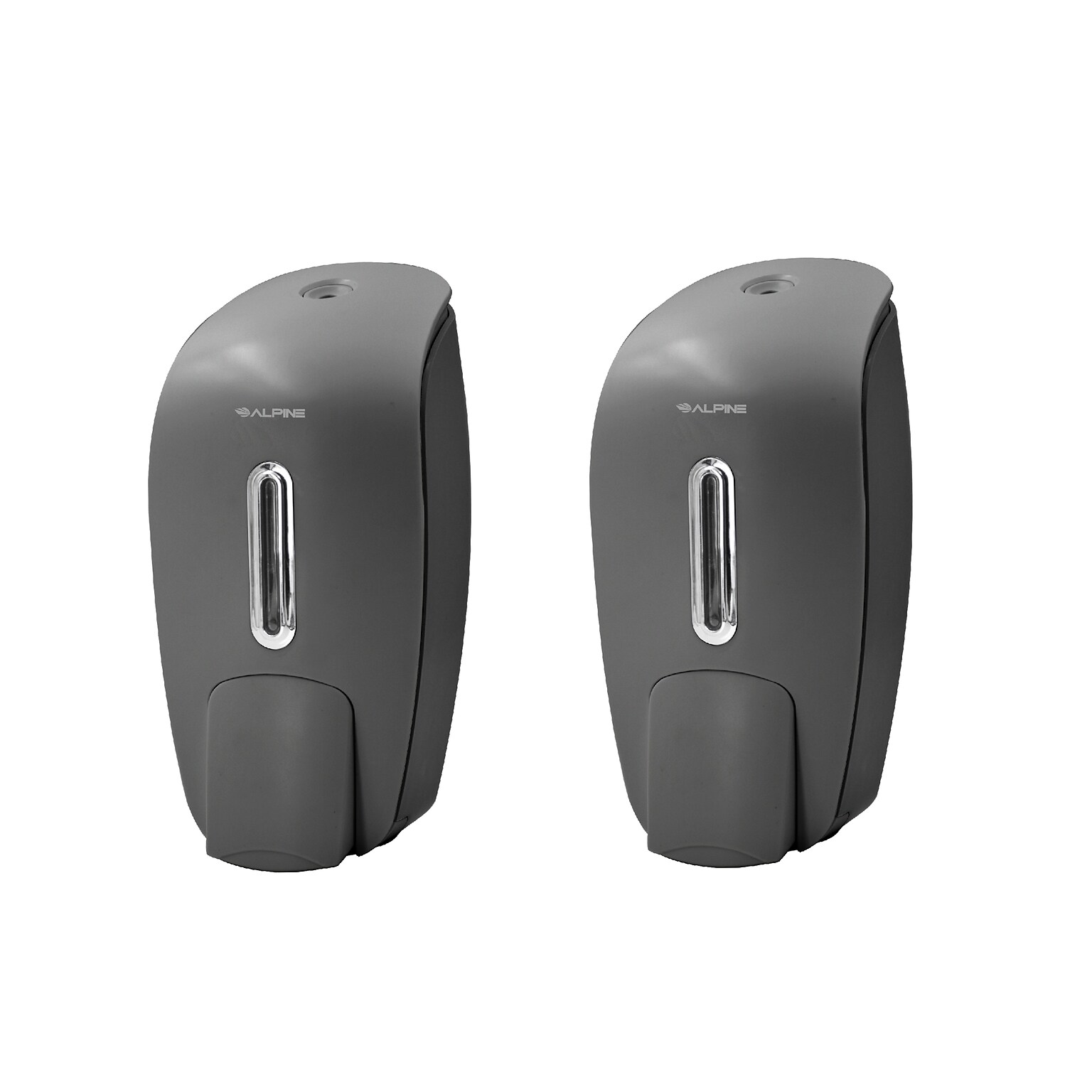 Alpine Industries Universal Wall Mounted Hand Soap Dispenser, Gray, 2/Pack (425-GRY-2PK)