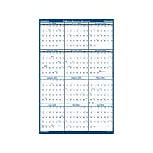 2024-2025 House of Doolittle 24 x 18 Academic Yearly Wet-Erase Wall Calendar, Reversible, White/Bl