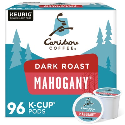 Caribou Mahogany Coffee Keurig® K-Cup® Pods, Dark Roast, 96/Carton (10312)