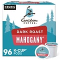 Caribou Mahogany Coffee Keurig® K-Cup® Pods, Dark Roast, 96/Carton (10312)