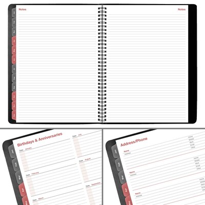 2027 AT-A-GLANCE 8" x 11" Weekly & Monthly Appointment Book, Faux Leather Cover, Black (33351-2701)