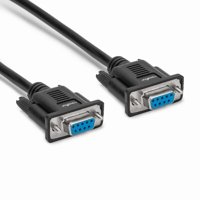 Rocstor 3.28' DB9 to DB9 Serial Null Modem Cable, Female to Female, Black (Y10C879-B1)