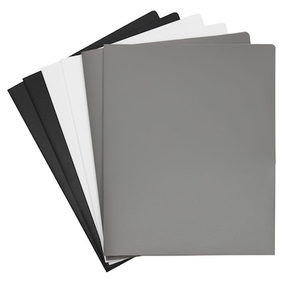 JAM Paper Smooth 2-Pocket Plastic Folder, Assorted, 6/Pack (383HBAasst)