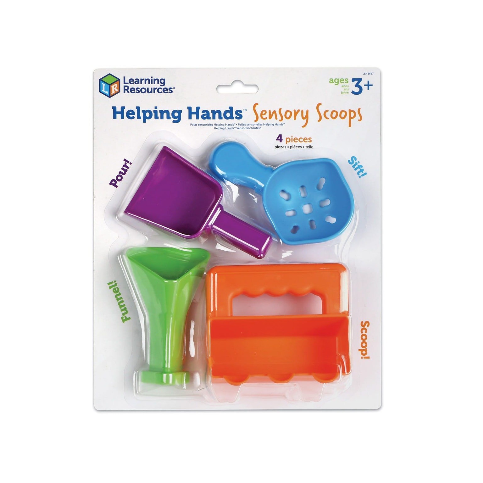 Learning Resources Helping Hands Sensory Scoops, Assorted Colors, 4/Pack (LERa5567)