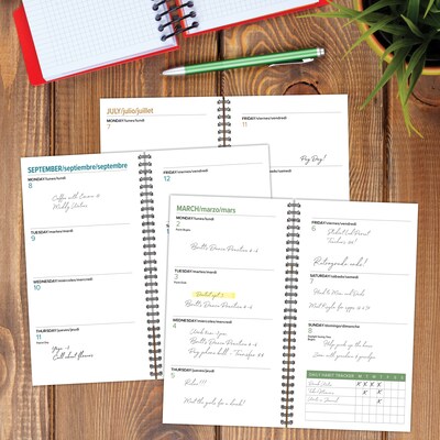 2025-2026 Willow Creek Boho Black 3.5" x 6.5" Academic Year Weekly Planner, Black/White (56851)