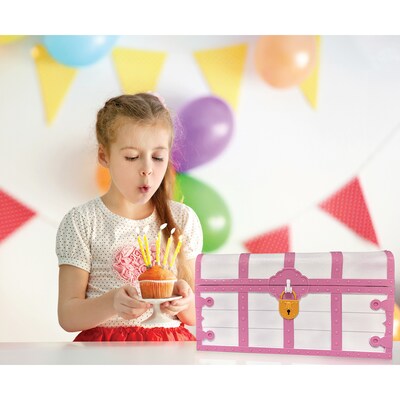 Teacher Created Resources Treasure Chest with Lock & Key, Pink & White (TCR6055)