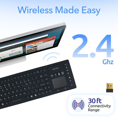 Delton M90 Wireless Airtight Waterproof Keyboard, Black (DKBWM90-WB)