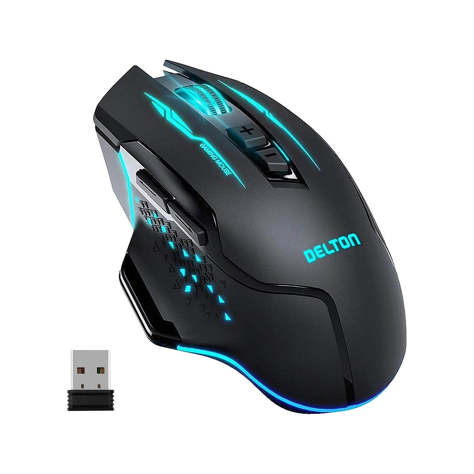 Delton G37 Wireless Ergonomic Optical Gaming Mouse, Black (DMGAM37ERG)