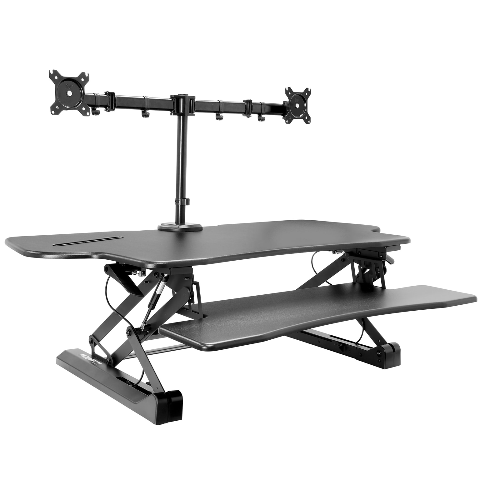Mount-It! 47 W Manual Adjustable Standing Desk Converter with Dual Monitor Mount, Black (MI-8052)