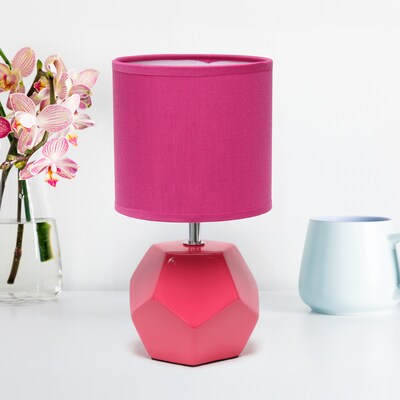 Creekwood Home Geometric 10.24" LED Table Lamp, Pink (CWT-1016-PN)