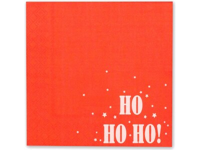 Pukka Party Ho Ho Ho! Christmas Paper Napkins, Red, 16/Pack (PTY555)